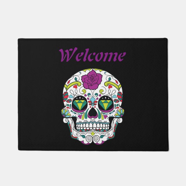 Mexican Sugar Skull Doormat (Front)