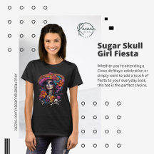 Mexican Sugar Skull Girl Fiesta T-Shirt