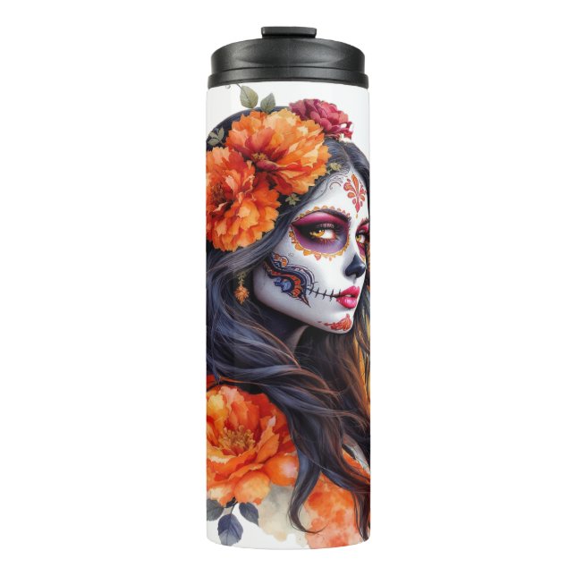 Mexican Sugar Skull La Calavera Catrina Tumbler (Front)