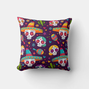 Mexican Sugar Skulls Cushion