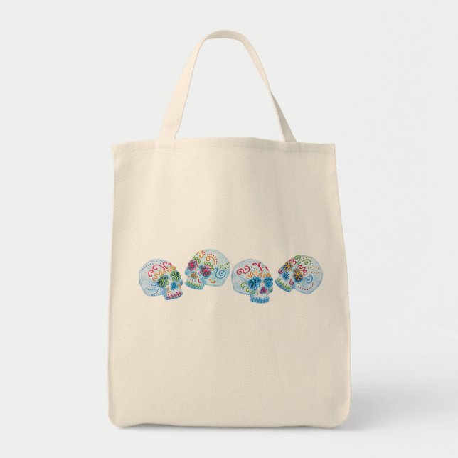 Mexican Sugar Skulls Tote Bag (Front)