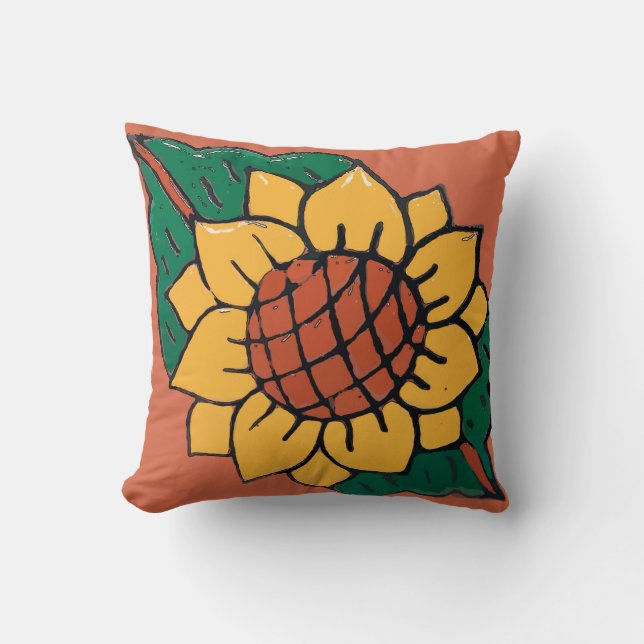 Mexican Sunflower Tile Cushion (Front)