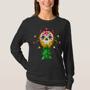 Mexican Swinger Upside Down Pineapple Sugar Skull T-Shirt