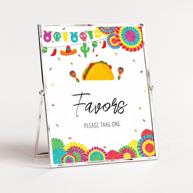 Mexican Taco 'Bout A Baby Favours Poster (Cinco de Mayo Baby Shower Favors Sign)