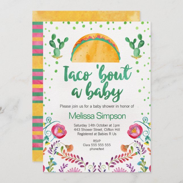 Mexican Taco Bout A Baby Shower Invitation (Front/Back)