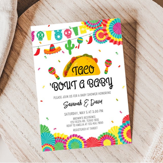 Mexican Taco 'Bout A Baby Shower  Invitation (Cinco de Mayo Baby Shower Invitation)