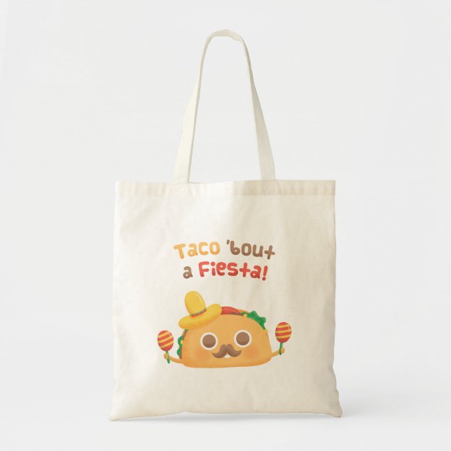 Mexican Taco Bout A Fiesta Pun Humour Tote Bag (Front)