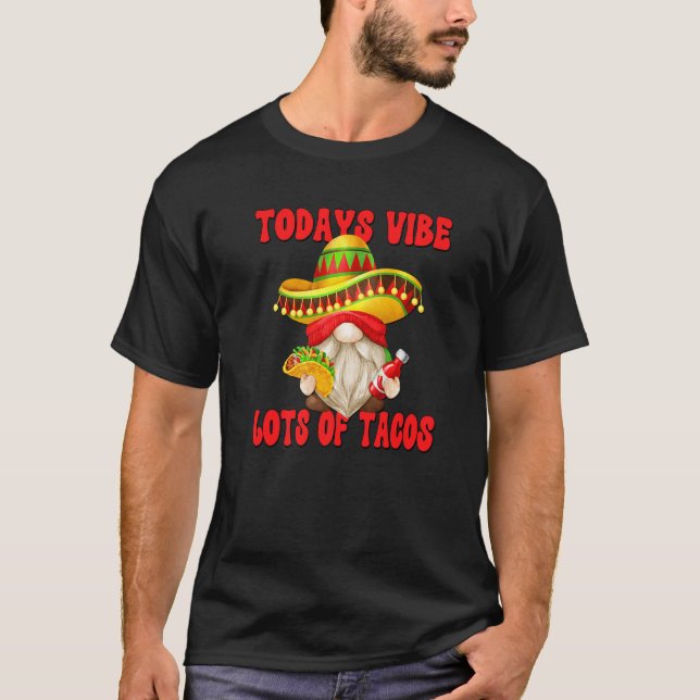 Mexican Taco Gnome For Women With Hot Chilli Sauce T-Shirt (Front)