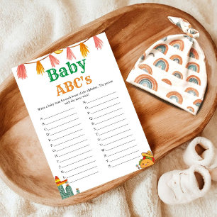 Mexican Taco script Baby Abc's baby shower game