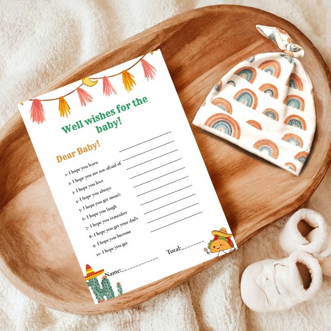 Mexican taco wishes for the baby shower game Card (Creator Uploaded)