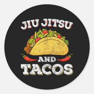 Mexican Tacos Lover Funny Jiu Jitsu BJJ Brazilian Classic Round Sticker