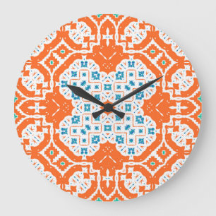 Mexican Talavera: Antique Ceramic Seamless Large Clock