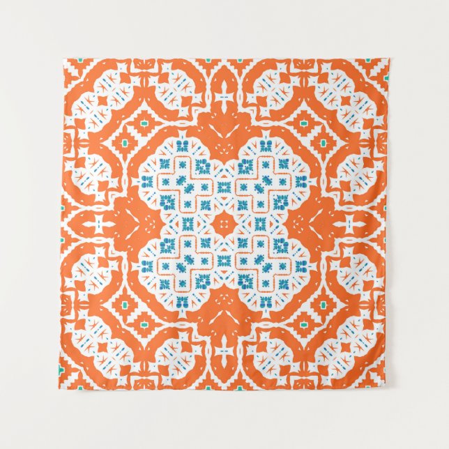 Mexican Talavera: Antique Ceramic Seamless Tapestry (Front)
