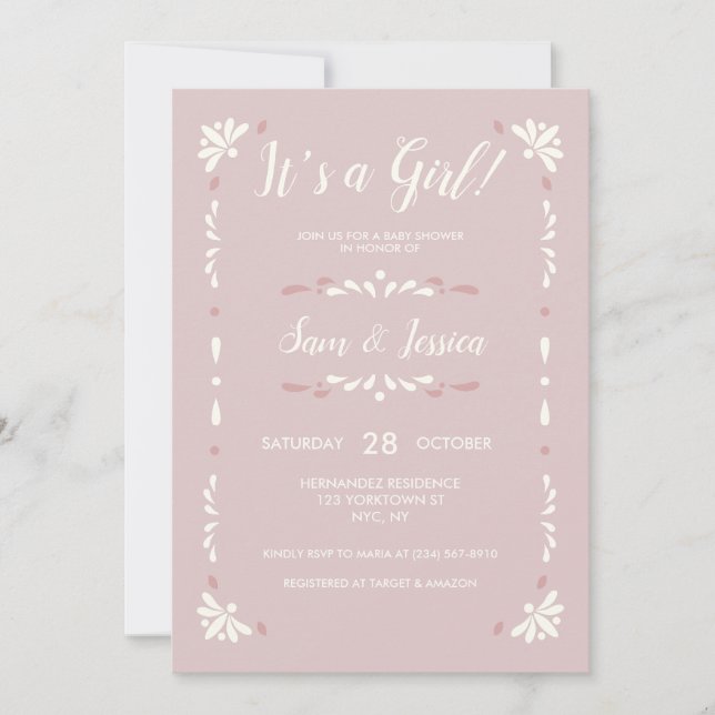 Mexican Talavera Baby Invitation (Front)