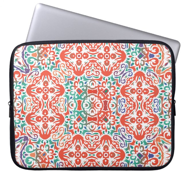 Mexican Talavera: Ethnic Tile Collage. Laptop Sleeve (Front)