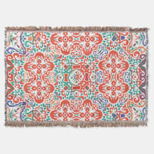 Mexican Talavera: Ethnic Tile Collage. Throw Blanket
