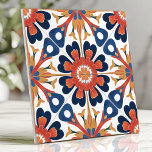 Mexican Talavera Floral Medallion Cobalt Orange  Ceramic Tile<br><div class="desc">Brighten up your space with this bold and vibrant Mexican Talavera-style tile. Featuring hand-painted floral medallions, geometric sunbursts, and a striking colour palette of cobalt blue, orange, and golden ochre, this design captures the essence of traditional folk art. The slightly textured surface and symmetrical layout make it perfect for backsplashes,...</div>