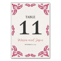 Mexican Talavera Red Floral Minimalist Wedding