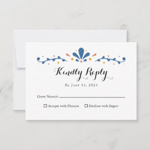Mexican Talavera Response Card, RSVP Card