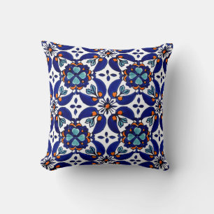 Mexican Talavera Terracotta Tile Design No. 1 Cushion