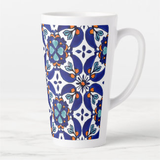 Mexican Talavera Terracotta Tile Design No. 1 Latte Mug