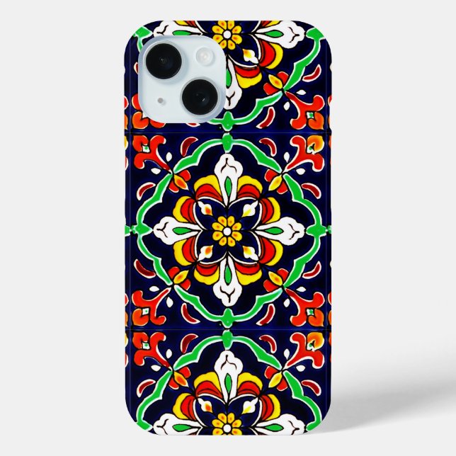 Mexican Talavera Terracotta Tile Design No. 2 Case-Mate iPhone Case (Back)