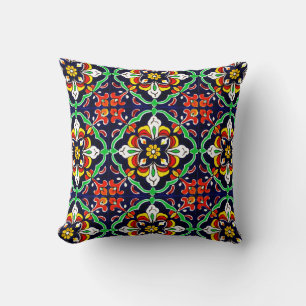 Mexican Talavera Terracotta Tile Design No. 2 Cushion