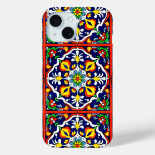 Mexican Talavera Terracotta Tile Design No. 3 iPhone 15 Case