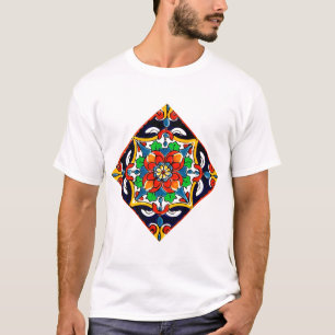 Mexican Talavera Terracotta Tile Design No. 5 T-Shirt