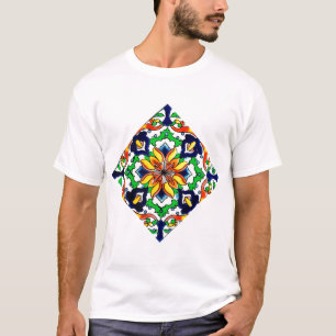 Mexican Talavera Terracotta Tile Design No. 6 T-Shirt
