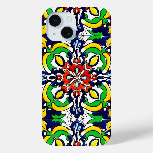 Mexican Talavera Terracotta Tile Design No. 7 Case-Mate iPhone Case (Back)