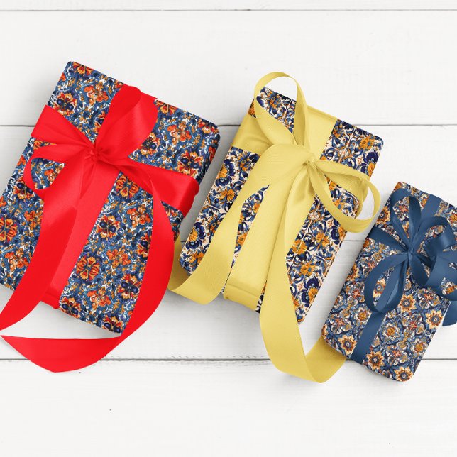 Mexican Talavera Tile Spanish Fiesta Wrapping Paper Sheet (Creator Uploaded)