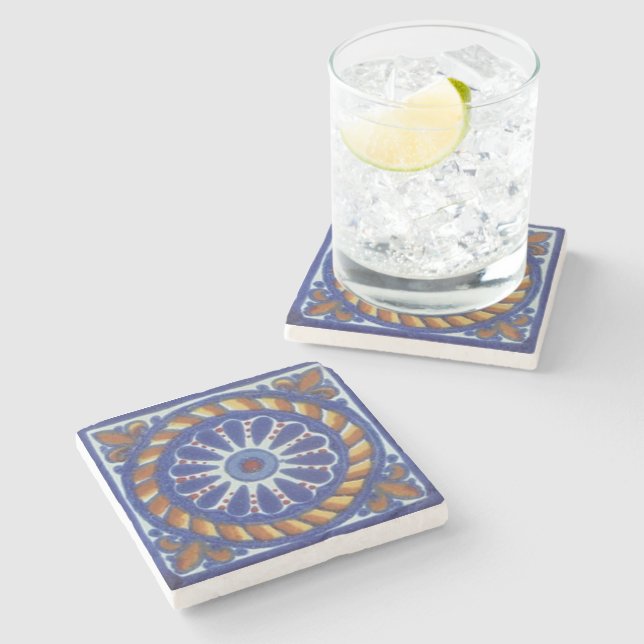 Mexican Talavera Tile Style Coaster (Side)