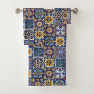 Mexican Talavera Tiles Bath Towel Set