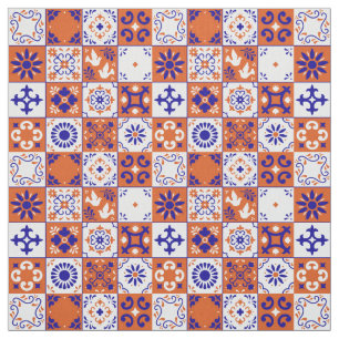 Mexican Talavera Tiles Fabric