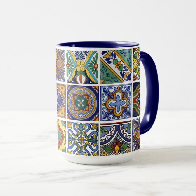 Mexican Talavera Tiles Mug (Front Right)