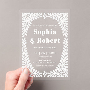Mexican Talavera Wedding Acrylic Invitations