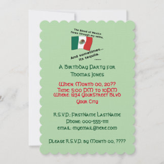 Mexican Tequila Birthday Party  Invitation