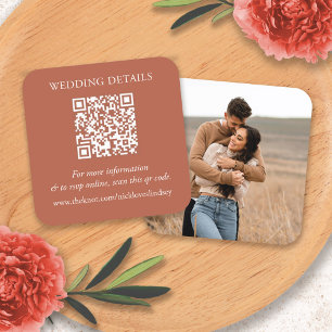 Mexican Terra Cotta QR Code RSVP Card