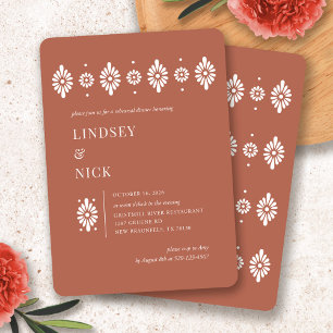 Mexican Terra Cotta Rehearsal Dinner Invitation