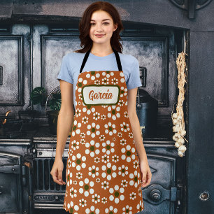 Mexican terracotta floral flowers apron