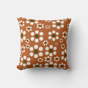 Mexican terracotta floral flowers cushion