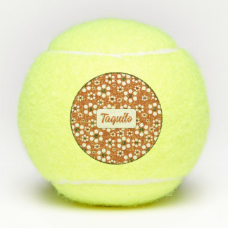 Mexican terracotta floral flowers tennis balls