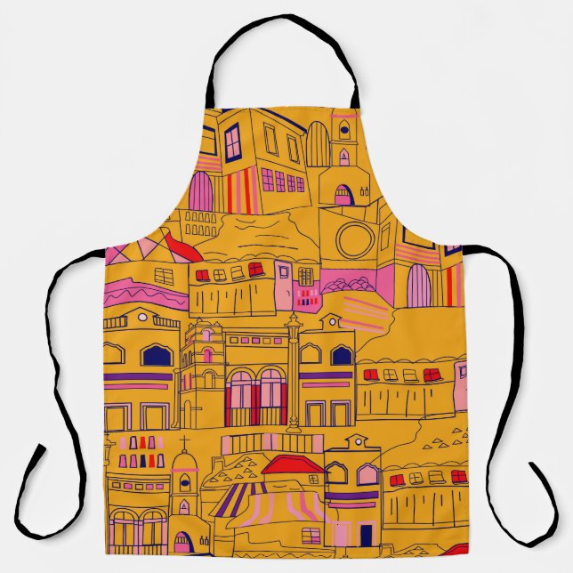Mexican Textile Seamless Pattern Design Apron (Front)
