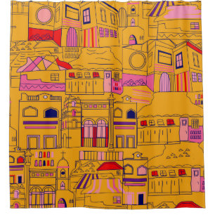 Mexican Textile Seamless Pattern Design Shower Curtain