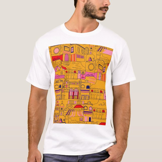 Mexican Textile Seamless Pattern Design T-Shirt (Front)