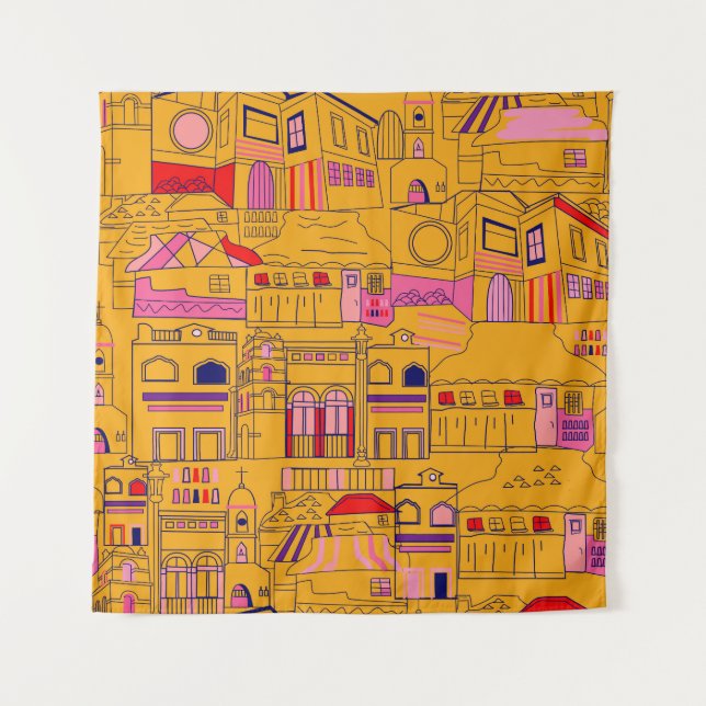 Mexican Textile Seamless Pattern Design Tapestry (Front)