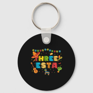 Mexican Theme 3rd Birthday 3 Year Old Kids Three E Key Ring