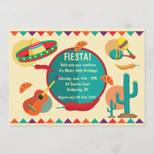 Mexican Theme Birthday Party Invitation