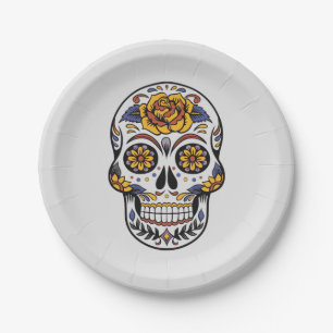 Mexican theme day of the dead dinner party paper plate